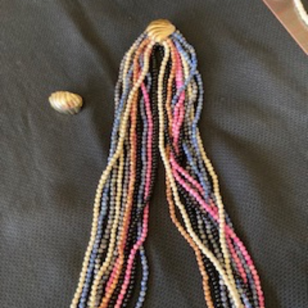 Multi colored, versatile  beaded necklace with 2 clasp